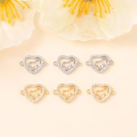 1 Piece 15*11mm Copper Zircon 18K Gold Plated White Gold Plated Bear Heart Shape Polished Pendant main image 5