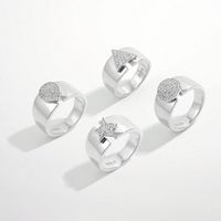 Sterling Silver White Gold Plated Basic Modern Style Classic Style Plating Inlay Triangle Round Star Zircon Rings main image 1
