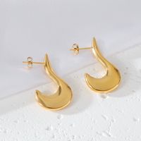 1 Pair Elegant Luxurious Irregular Heart Shape Spiral Stripe Plating 304 Stainless Steel 18K Gold Plated Earrings sku image 9