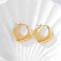 1 Pair Elegant Luxurious Irregular Heart Shape Spiral Stripe Plating 304 Stainless Steel 18K Gold Plated Earrings sku image 7