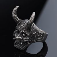 Hip-Hop Streetwear Animal 304 Stainless Steel Carving Men's Rings main image 6