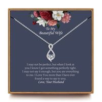 Copper IG Style Sweet Hollow Out Inlay Infinity Heart Shape Zircon Pendant Necklace sku image 10