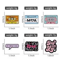 IG Style Cartoon Style Letter Tape Alloy Stamping Stoving Varnish Plating Unisex Brooches main image 2