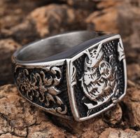 Hip-Hop Streetwear Geometric 304 Stainless Steel Carving Men's Rings main image 4