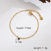 304 Stainless Steel 18K Gold Plated Vintage Style Simple Style Commute Inlay Round Zircon Bracelets main image 2