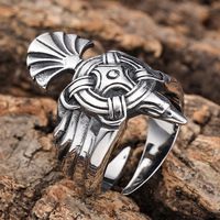 Hip-Hop Cool Style Geometric Sector 304 Stainless Steel Carving Men's Rings main image 3