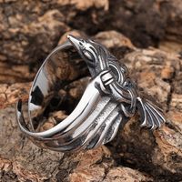 Hip-Hop Cool Style Geometric Sector 304 Stainless Steel Carving Men's Rings main image 4