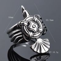 Hip-Hop Cool Style Geometric Sector 304 Stainless Steel Carving Men's Rings main image 2