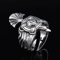 Hip-Hop Cool Style Geometric Sector 304 Stainless Steel Carving Men's Rings main image 6