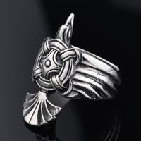 Hip-Hop Cool Style Geometric Sector 304 Stainless Steel Carving Men's Rings main image 9