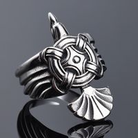 Hip-Hop Cool Style Geometric Sector 304 Stainless Steel Carving Men's Rings main image 7