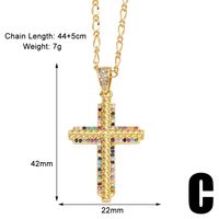 Copper 18K Gold Plated Modern Style Simple Style Plating Inlay Cross Zircon Pendant Necklace sku image 2