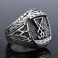 Hip-Hop Streetwear Symbol 304 Stainless Steel Carving Men's Rings main image 4