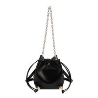 Women's Medium Pu Leather Solid Color Vintage Style Classic Style String Bucket Bag sku image 1