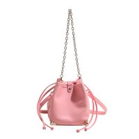 Women's Medium Pu Leather Solid Color Vintage Style Classic Style String Bucket Bag sku image 3