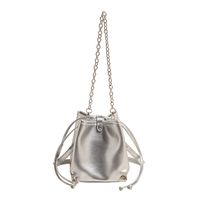 Women's Medium Pu Leather Solid Color Vintage Style Classic Style String Bucket Bag sku image 4