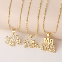 Copper 18K Gold Plated Simple Style Classic Style Plating Inlay Letter Zircon Pendant Necklace main image 1