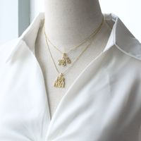 Copper 18K Gold Plated Simple Style Classic Style Plating Inlay Letter Zircon Pendant Necklace main image 3