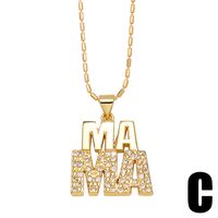 Copper 18K Gold Plated Simple Style Classic Style Plating Inlay Letter Zircon Pendant Necklace main image 5