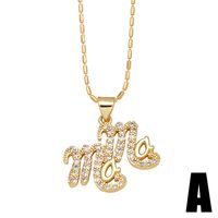 Copper 18K Gold Plated Simple Style Classic Style Plating Inlay Letter Zircon Pendant Necklace main image 4
