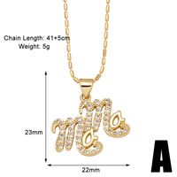 Copper 18K Gold Plated Simple Style Classic Style Plating Inlay Letter Zircon Pendant Necklace sku image 1