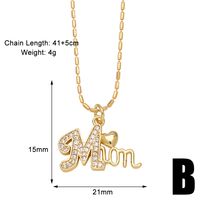 Copper 18K Gold Plated Simple Style Classic Style Plating Inlay Letter Zircon Pendant Necklace sku image 1