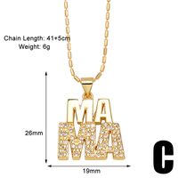 Copper 18K Gold Plated Simple Style Classic Style Plating Inlay Letter Zircon Pendant Necklace sku image 2