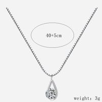 Sterling Silver Elegant Simple Style Hollow Out Inlay Water Droplets Zircon Pendant Necklace main image 2