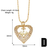 Copper 18K Gold Plated Simple Style Classic Style Plating Inlay Letter Zircon Pendant Necklace sku image 4