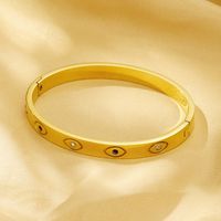 304 Stainless Steel Simple Style Inlay Devil's Eye Rhinestones Bangle main image 8