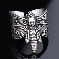 Hip-Hop Streetwear Skull 304 Stainless Steel Carving Men's Rings main image 1