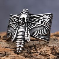 Hip-Hop Streetwear Skull 304 Stainless Steel Carving Men's Rings main image 9