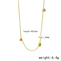 304 Stainless Steel 18K Gold Plated Classic Style Streetwear Inlay Geometric Zircon Necklace main image 2