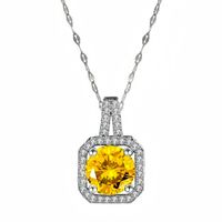 201 Stainless Steel White Gold Plated Gold Plated Classic Style Plating Inlay Square Glass Zircon Pendant Necklace main image 6