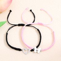 Estilo IG Casual Forma De Corazón Mariposa Aleación Soga Pareja Pulsera main image 3