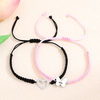 IG Style Casual Heart Shape Butterfly Alloy Rope Couple Bracelets main image 3