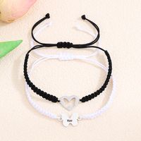 IG Style Casual Heart Shape Butterfly Alloy Rope Couple Bracelets main image 5