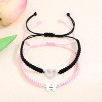 IG Style Casual Heart Shape Butterfly Alloy Rope Couple Bracelets main image 9