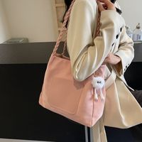 Women's Medium Pu Leather Solid Color Basic Classic Style Zipper Tote Bag main image 2