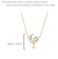 Sterling Silver IG Style Shiny Hollow Out Inlay Star Moon Zircon Pendant Necklace main image 2