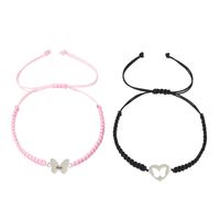 IG Style Casual Heart Shape Butterfly Alloy Rope Couple Bracelets sku image 4