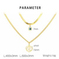 304 Stainless Steel 18K Gold Plated Simple Style Inlay Heart Shape Eye Shell Shell Bracelets Necklace main image 2