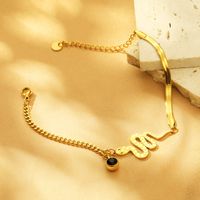 Edelstahl 304 18 Karat Vergoldet Einfacher Stil Inlay Herzform Auge Hülse Hülse Armbänder Halskette main image 5