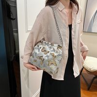 Mujeres Medio Tela Mariposa Elegante Estilo Vintage Hebilla Magnética Bolsa Para Las Axilas main image 6