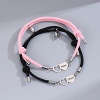 Simple Style Letter Heart Shape Alloy Rope Couple Bracelets main image 6