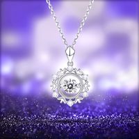 Classical Snowflake Sterling Silver Plating Inlay Moissanite Rhodium Plated Pendant Necklace main image 1
