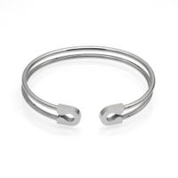 304 Stainless Steel 18K Gold Plated Casual Simple Style Hollow Out Solid Color Bangle main image 5