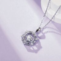 Classique Flocon De Neige Argent Sterling Placage Incruster Moissanite Plaqué Rhodium Pendentif main image 5