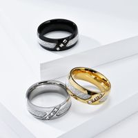 Casual Simple Style Geometric 304 Stainless Steel Inlay Rhinestones 18K Gold Plated Unisex Rings main image 6