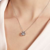 Sterling Silver Elegant Modern Style Shiny GRA Certificate Inlay Windmill Moissanite Pendant Necklace main image 7